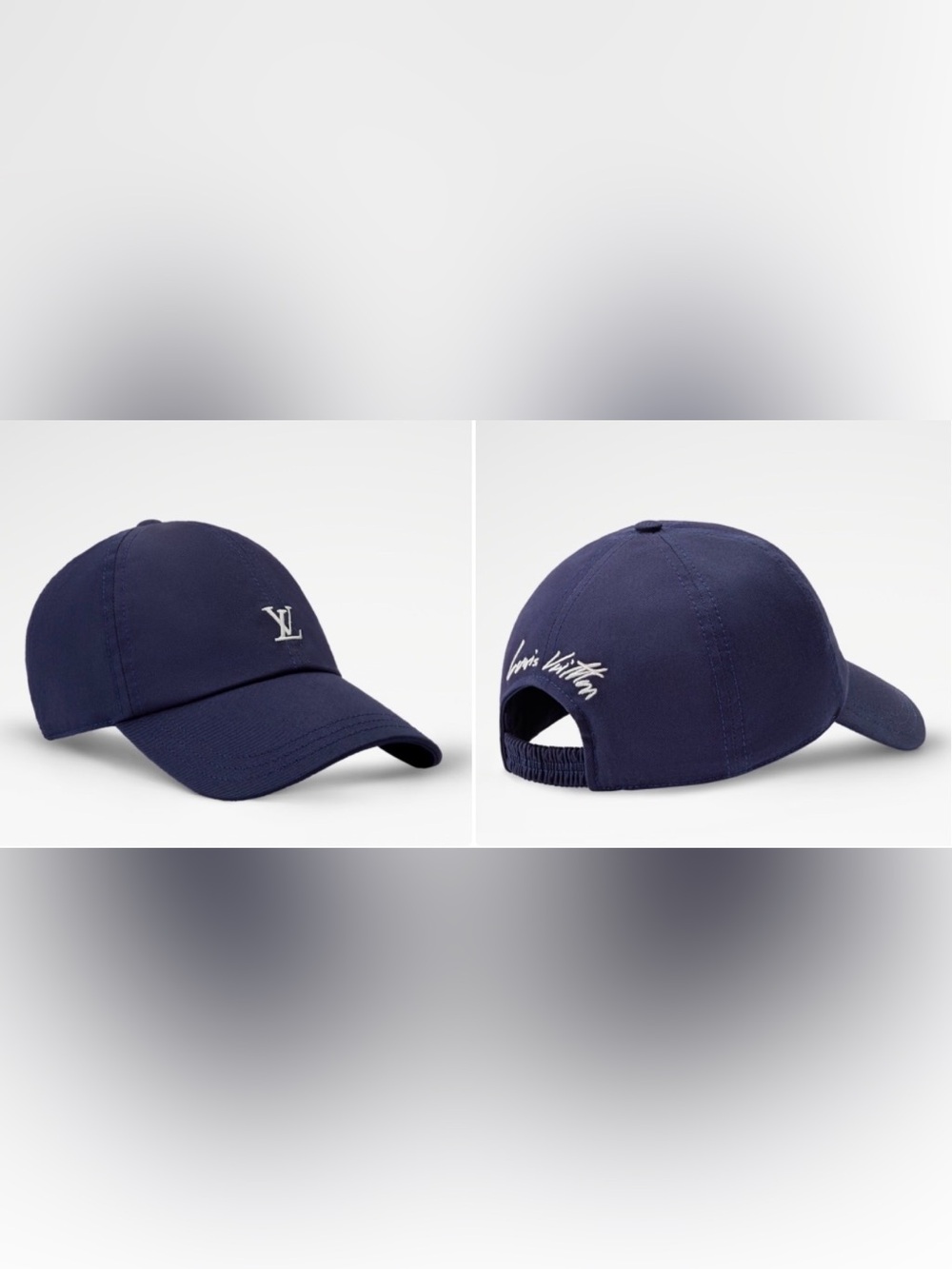 Louis Vuitton Monogram League Cap Unisex Navy Blue & White Authentic LV